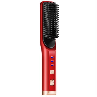 2021 Amovol Hair Straightener Brush Fast Heating Anti-Scald Auto Temp Lock Hot Comb For Home Use